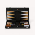Backgammon Le Signature noir, coffret ouvert de face