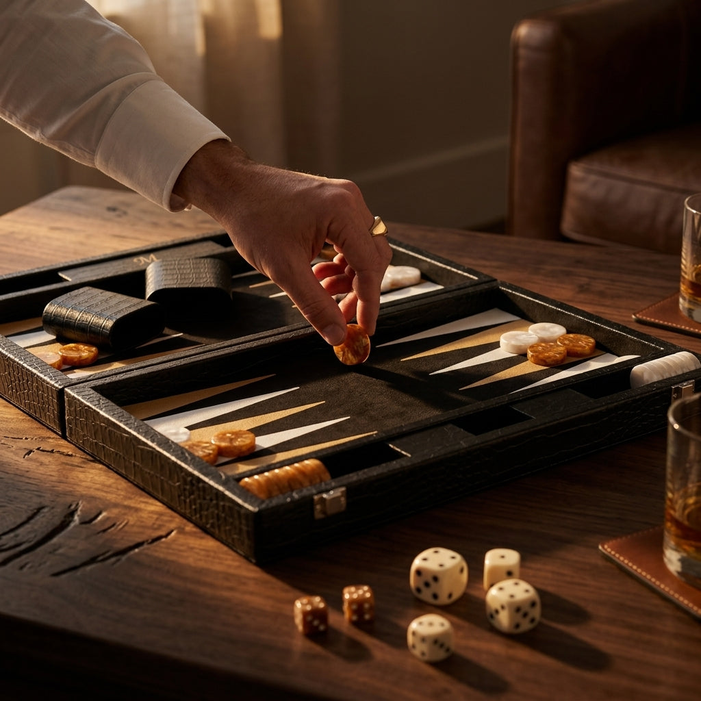 Backgammon Le Signature noir, deuxième mise en scène avec un joueur