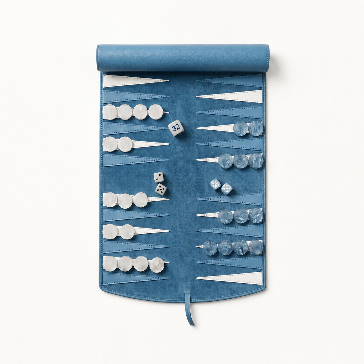Backgammon Le Voyage bleu, deuxième vue de dessus