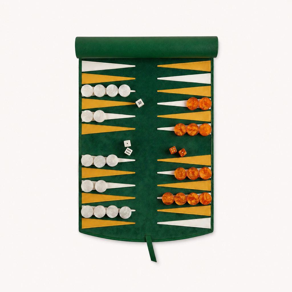 Backgammon Le Voyage vert, vue de dessus déroulé